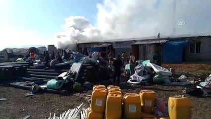 Suluova TOKİ inşaat alanında çıkan yangın