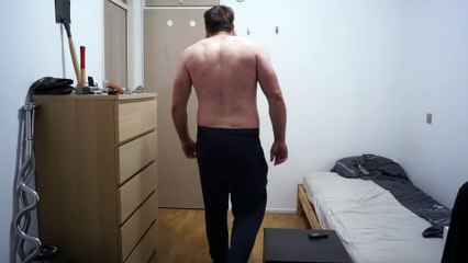 Contracting as much muscles as hard as possible with the werewolf position