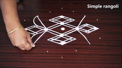 Aadi month Simple kolam with 6X3 dots   Muggulu   Simple rangoli   Daily rangoli