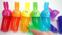 Baby Doll Learn Colors Bunny Molds Jelly Gummy Bath Time Bubble Gum Surprise Colors Clay Slime