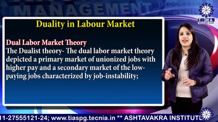 MBA || Ms. SHILPA BHANDARI || DUALITY IN LABOUR MARKET  || TIAS || TECNIA TV