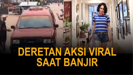 Beberapa Aksi Viral yang Terjadi saat Banjir di Jabodetabek