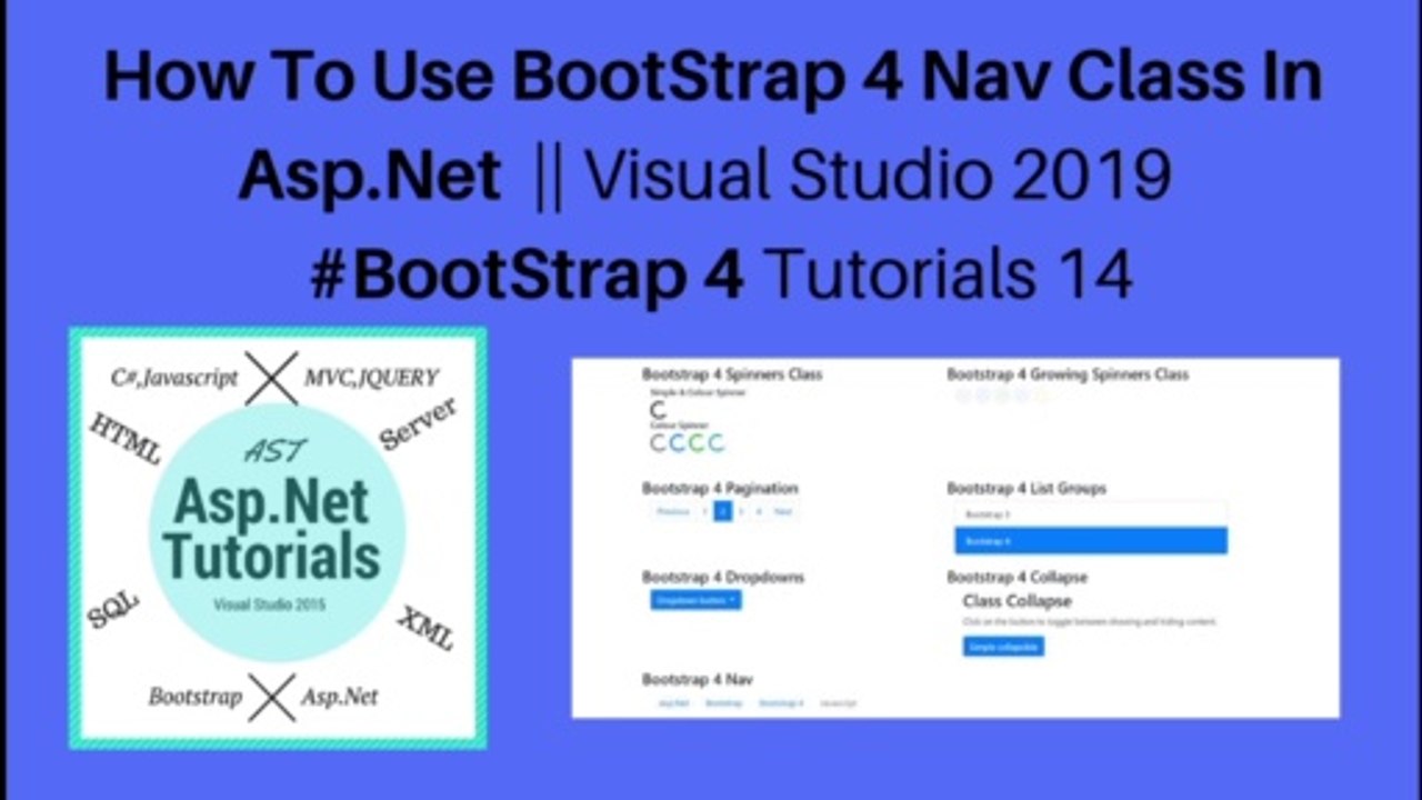 How to use bootstrap 4 nav class in asp.net || visual studio 2019 #bootstrap 4 tutorials 14