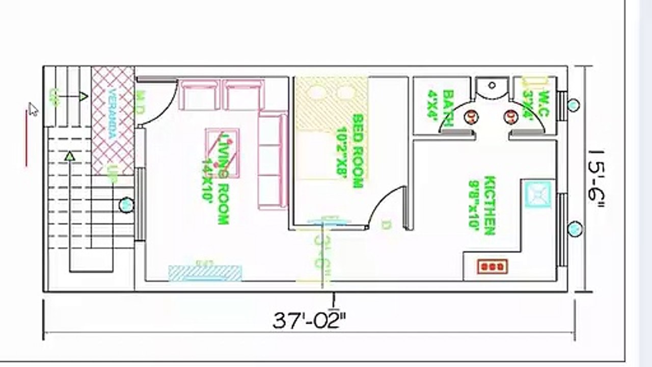 15.5 x37 ft BEST HOUSE PLAN