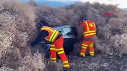 ABD'de çalılar otobanı kapattı, araçlar mahsur kaldı