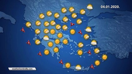 Η πρόγνωση του καιρού για την Κυριακή 05-01-2020