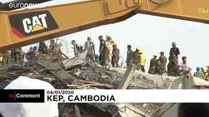 Çöken inşaat halindeki binanın enkazından 20 saat sonra 2 kişi sağ kurtarıldı