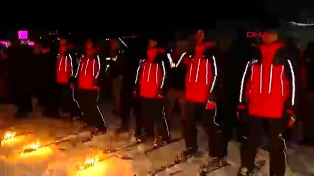 Kars sarıkamış harekatı'nın 105'inci yılında kahraman ecdad anısına yapılan şehit heykellerinin...