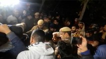 JNU students protest , raise slogans
