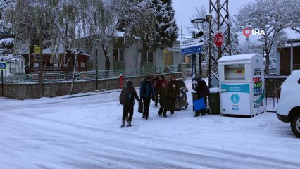 Bursa’nın Büyükorhan ilçesine yılın ilk karı düştü