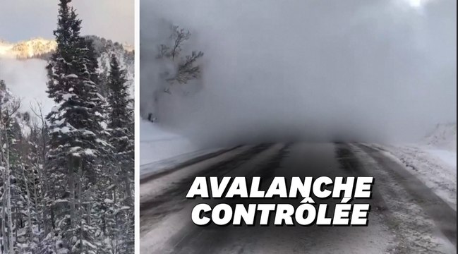 Les images spectaculaires de cette avalanche qui dévale un canyon et ensevelit la route