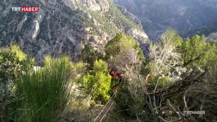Antalya'da kuş avlarken uçurumdan düşen kişi kurtarıldı