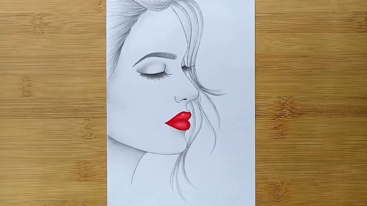 sketch of a girl face