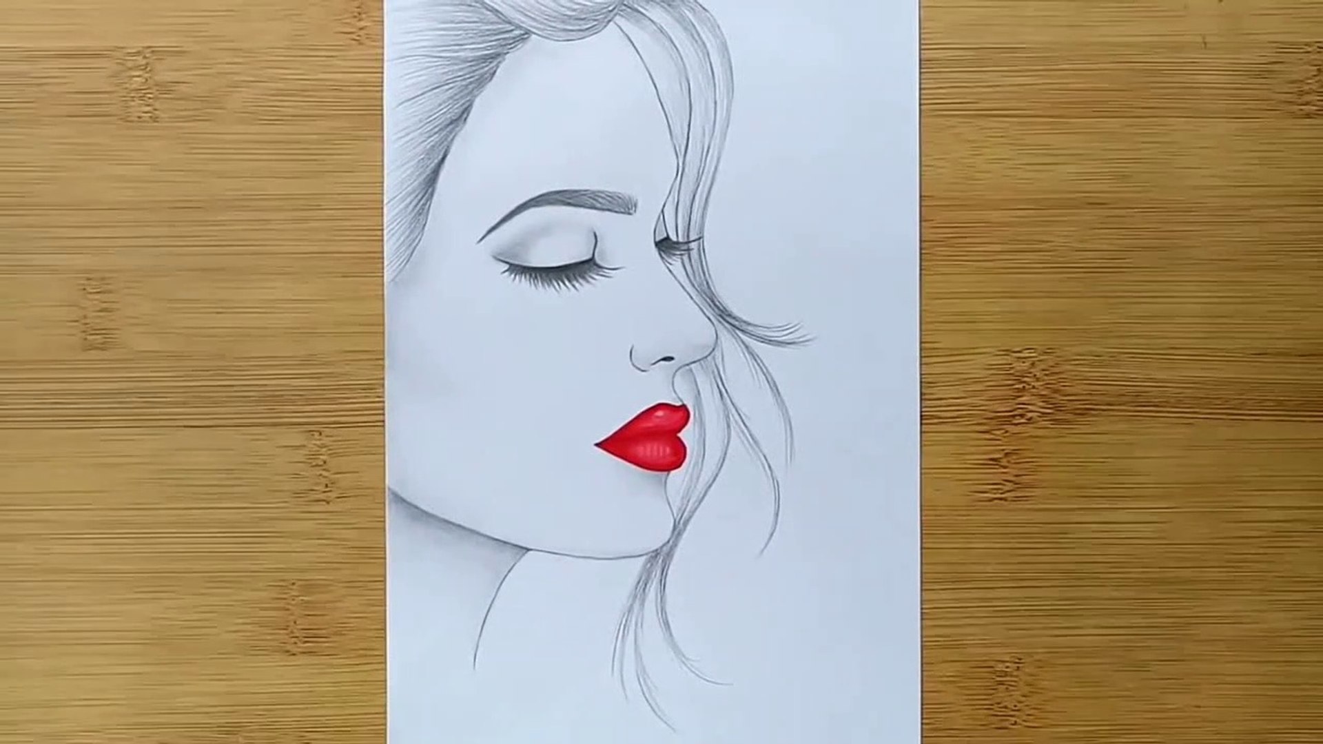 How to draw side face of female for beginners || Easy Way to Draw a girl  face || Pencil Drawing, image size:1920x1080