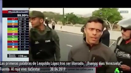 Las primeras palabras del opositor Leopoldo López tras ser liberado: "¡Buenos días, Venezuela!"