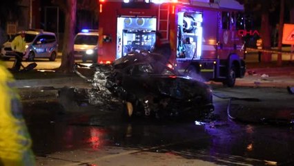 Takla atan otomobil alev aldı 2 ölü, 1 ağır yaralı