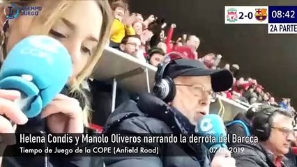 Así fue la narración desesperada de la remontada del Liverpool de Oliveros en la COPE