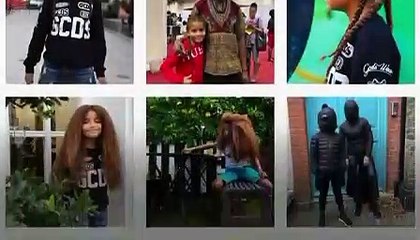 The boy is a model and famous because of his very long hair.