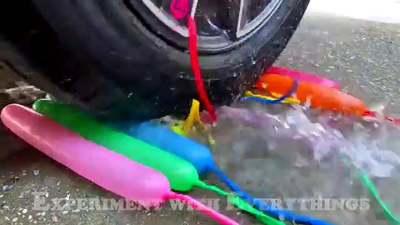 Crushing Crunchy & Soft Things by Car! Experiment: Long Balloons vs Car