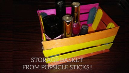 How to make Storage Basket out of Popsicle Sticks | Creative Ideas By Beemo