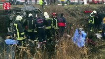 Manisa Alaşehir'de minibüs şarampole devrildi 2 ölü, 9 yaralı