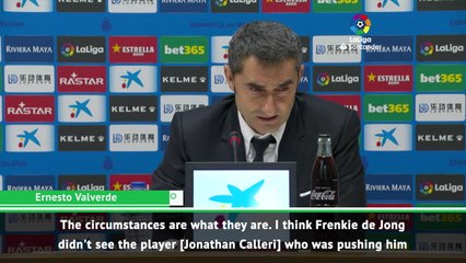 Valverde believes Barcelona's de Jong didn't see Calleri