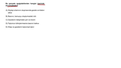Sıradışı Analiz Yayınları TYT 2. Deneme Sınavı - Türkçe 39. Soru