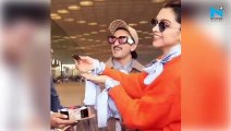 Video: Birthday girl Deepika Padukone cuts cake at airport with Ranveer Singh
