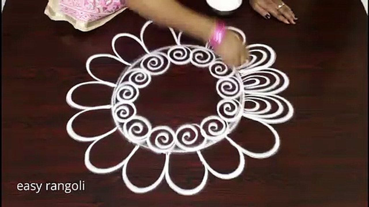 beautiful & creative free hand muggulu   easy rangoli kolam   simple rangoli designs