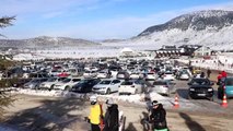 Kayak merkezi Davraz'da hafta sonu yoğunluğu yaşandı