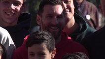 Messi and Suarez spread cheer at children's hospital