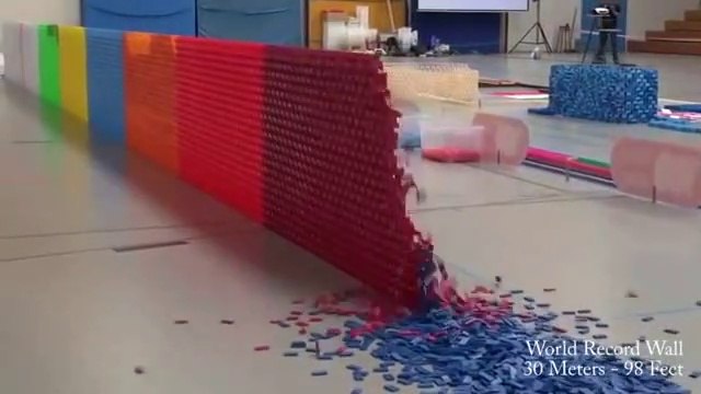 128,000 Dominoes Falling into past a journey around the world 2 Guinness World Records)