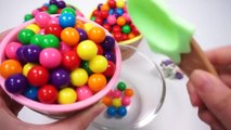 Learn Colors Bubble Gum Candy Ice Cream Surprise Toys and Foam Clay Slime Video