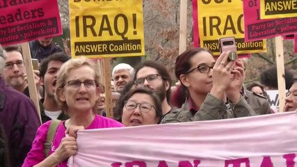 "트럼프 재선전략으로 전쟁 안돼"...美전역 70여곳서 반전집회 / YTN