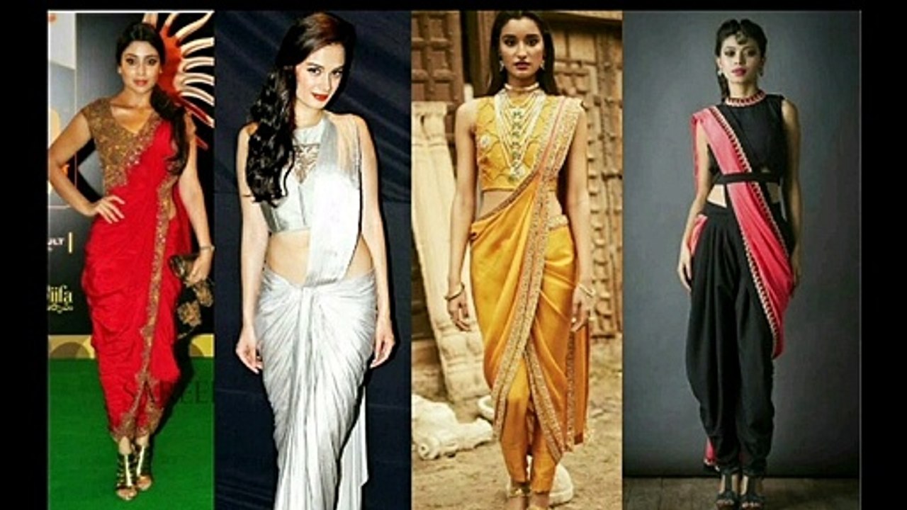 Latest Dhoti style saree designs 2019 __ Blossom Ideas