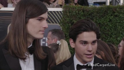 Mr. Golden Globes Dylan and Paris Brosnan on the Best Piece of Advice They've Gotten: Stand up Straight!