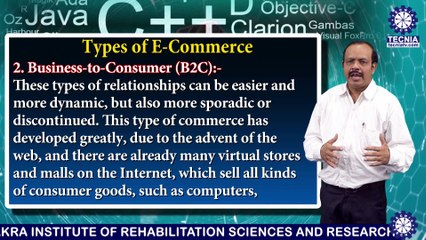 MBA || Dr. ANURANJAN MISHRA  || Types of E - Commerce  || TIAS || TECNIA TV