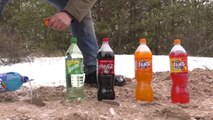Amazing Experiment- Fanta, Sprite, Coca Cola vs Mentos in different Holes Underground. Super Reaction!