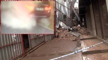 Otomobil sürücüsü, çöken binanın altında kalmaktan son anda kurtuldu