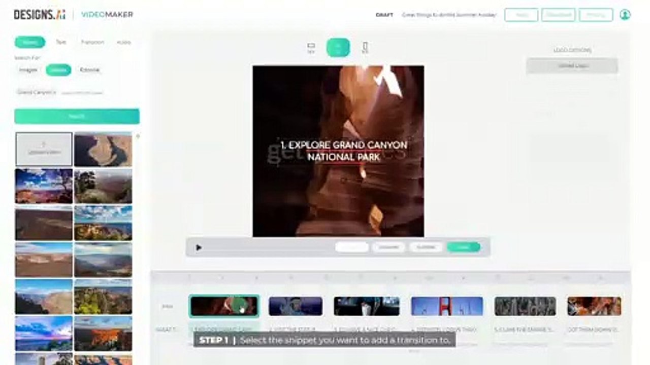 How To Edit Transitions with Videomaker | Designs.ai