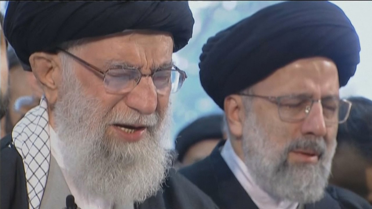 Iran Supreme Leader Khamenei leads prayers at Soleimani funeral