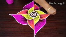 Beautiful and Color Padi Kolam with out dots   Freehand Padi rangoli Designs   Make Rangoli