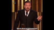 Altın Küre sunucusu Gervais: Çoğunuz okulda Greta'dan daha az zaman geçirdiniz; halka ders verecek konumda değilsiniz, ödülünüzü alın, tanrıya ve menajerinize teşekkür ederek s... olup gidin