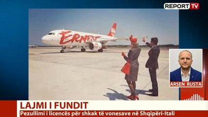 Vonesa dhe ndryshime destinacionesh/ Aviacioni Civil italian pezullon licensën e 'Fly Ernest'