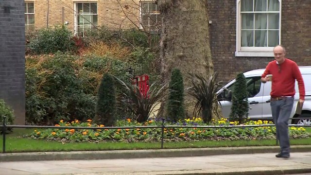 Dominic Raab and Dominic Cummings arrive at Downing St