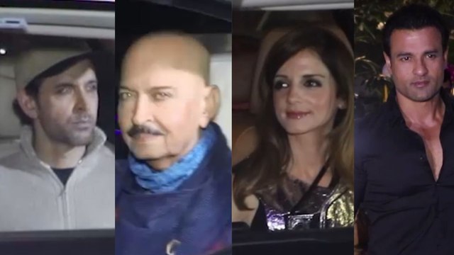 Hrithik Roshan,Rakesh Roshan, Sussanne Khan and Others At Yesteryear Actor Sanjay Khan's Birthday Bash