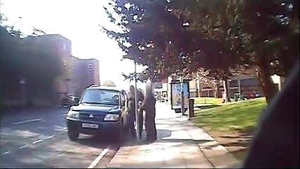 See the shocking moment man drives his car at traffic warden in row over ticket