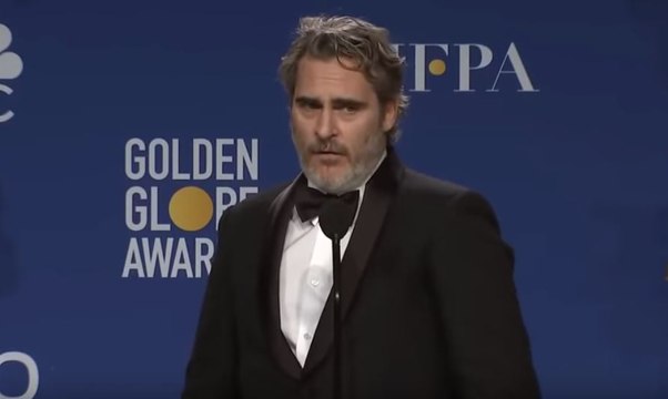Joaquin Phoenix Mocks Reporters' Questions Backstage at the Golden Globes 2020