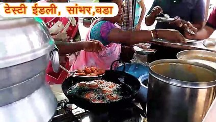 Street food india -Hard working women's-idli,sambhar- ,,- -