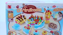 Toy kitchen  playset PlayDoh velcro cutting fruits cakes cookies _ cupcakes toy